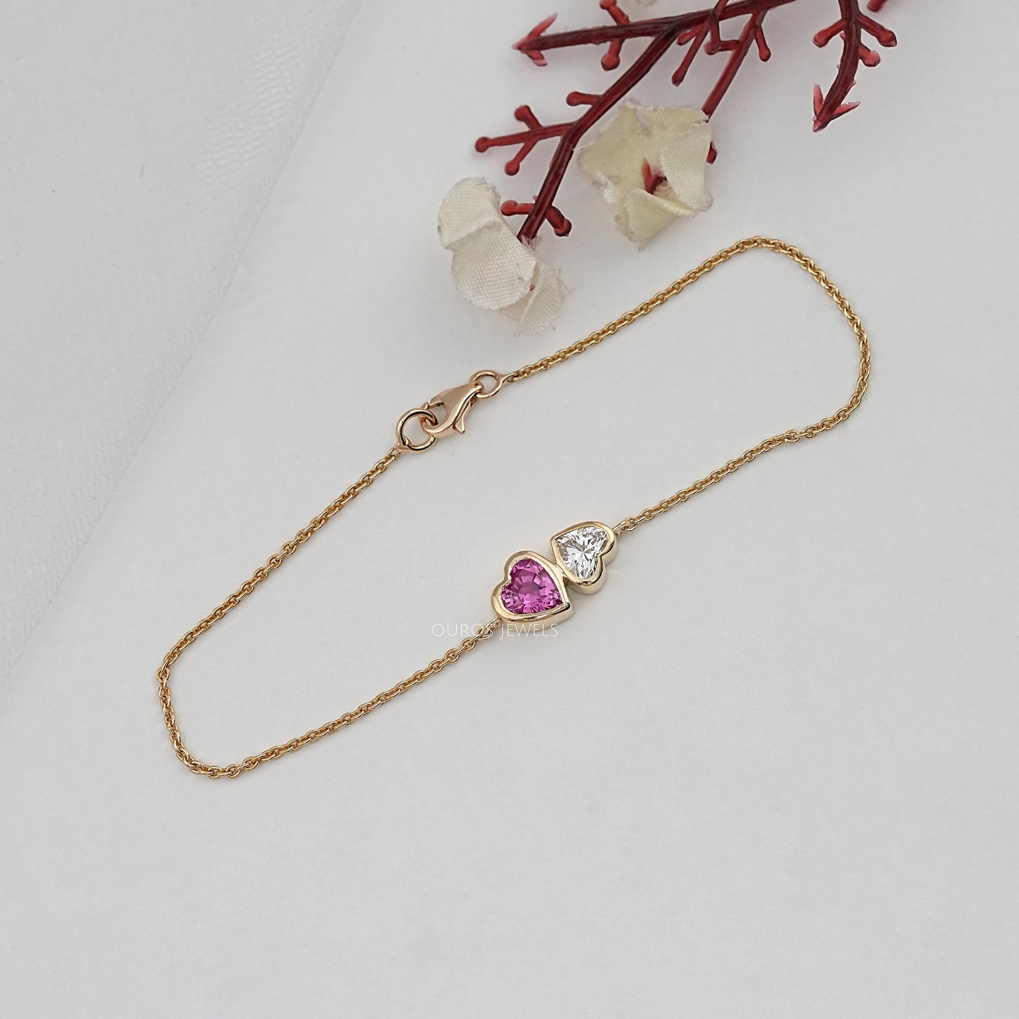 Toi Et Moi Bezel Set Lab Diamond Bracelet Bracelet