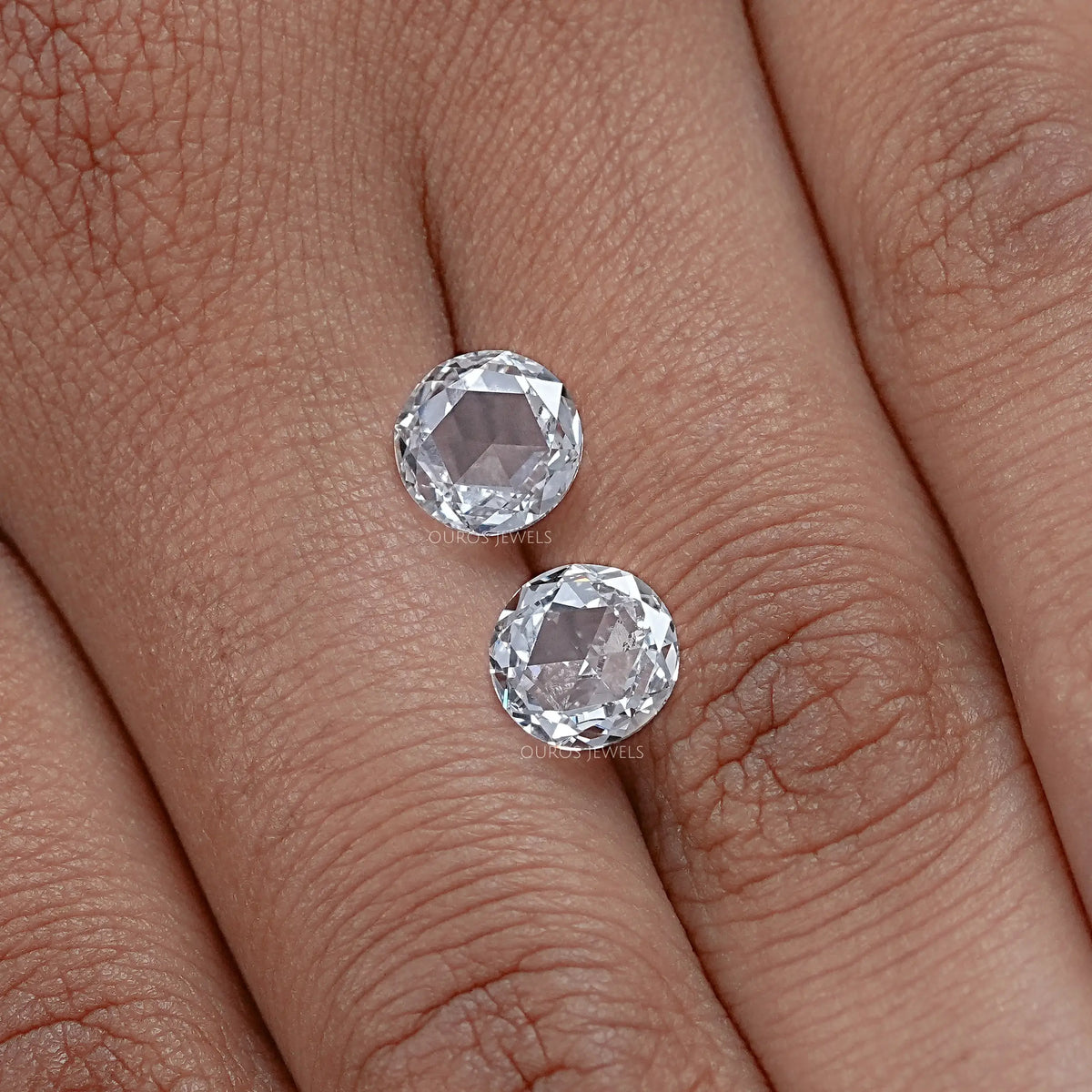 Rose Cut Round Lab Diamond Matching Pair Loose