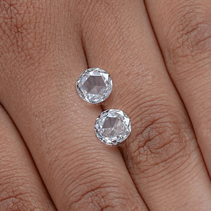 Rose Cut Round Lab Diamond Matching Pair Loose