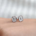 Emerald Cut Lab Diamond Milgrain Set Stud Earrings Earrings