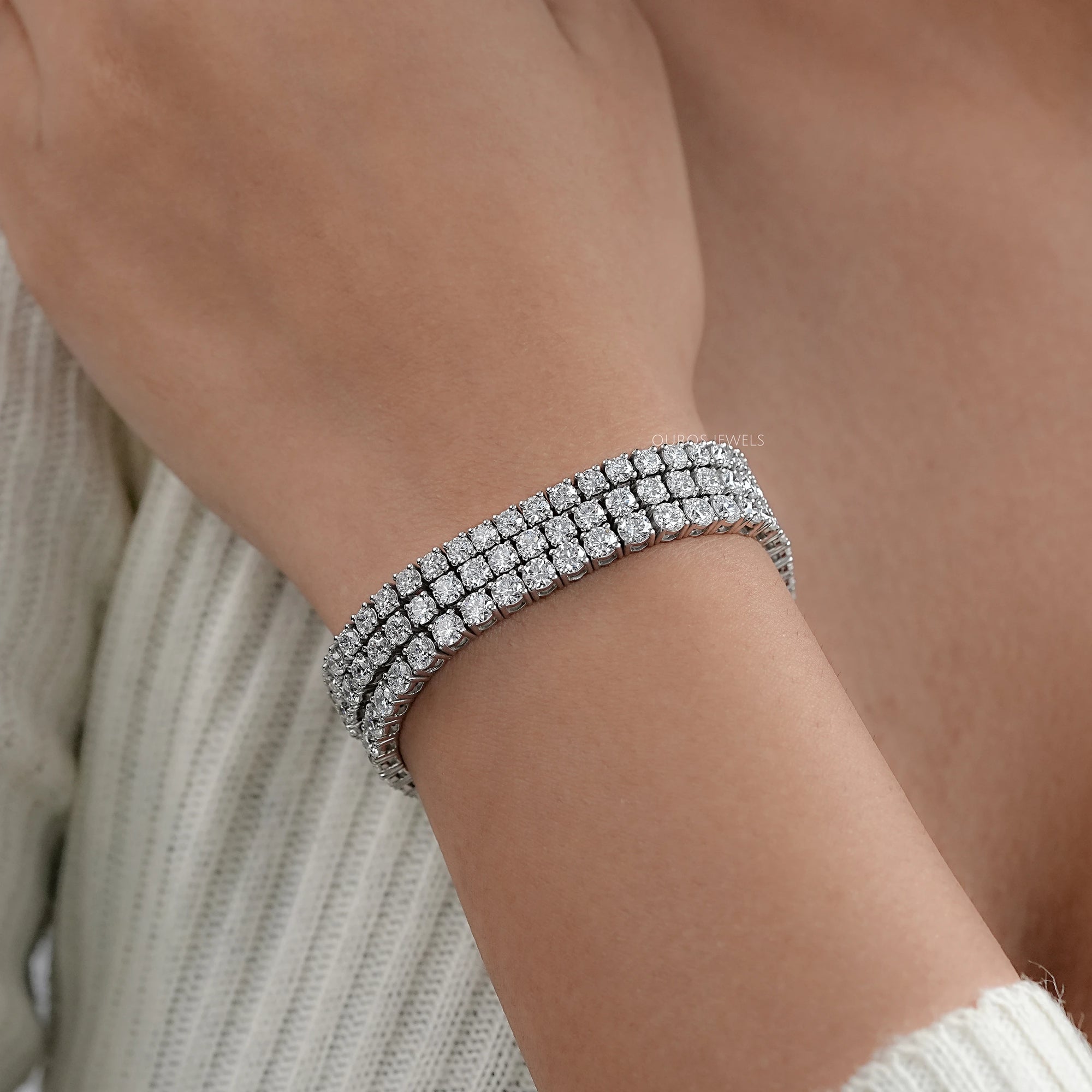 Round Diamond Tennis Bracelet in 5.00 | 6.00 | 7.00 TCW