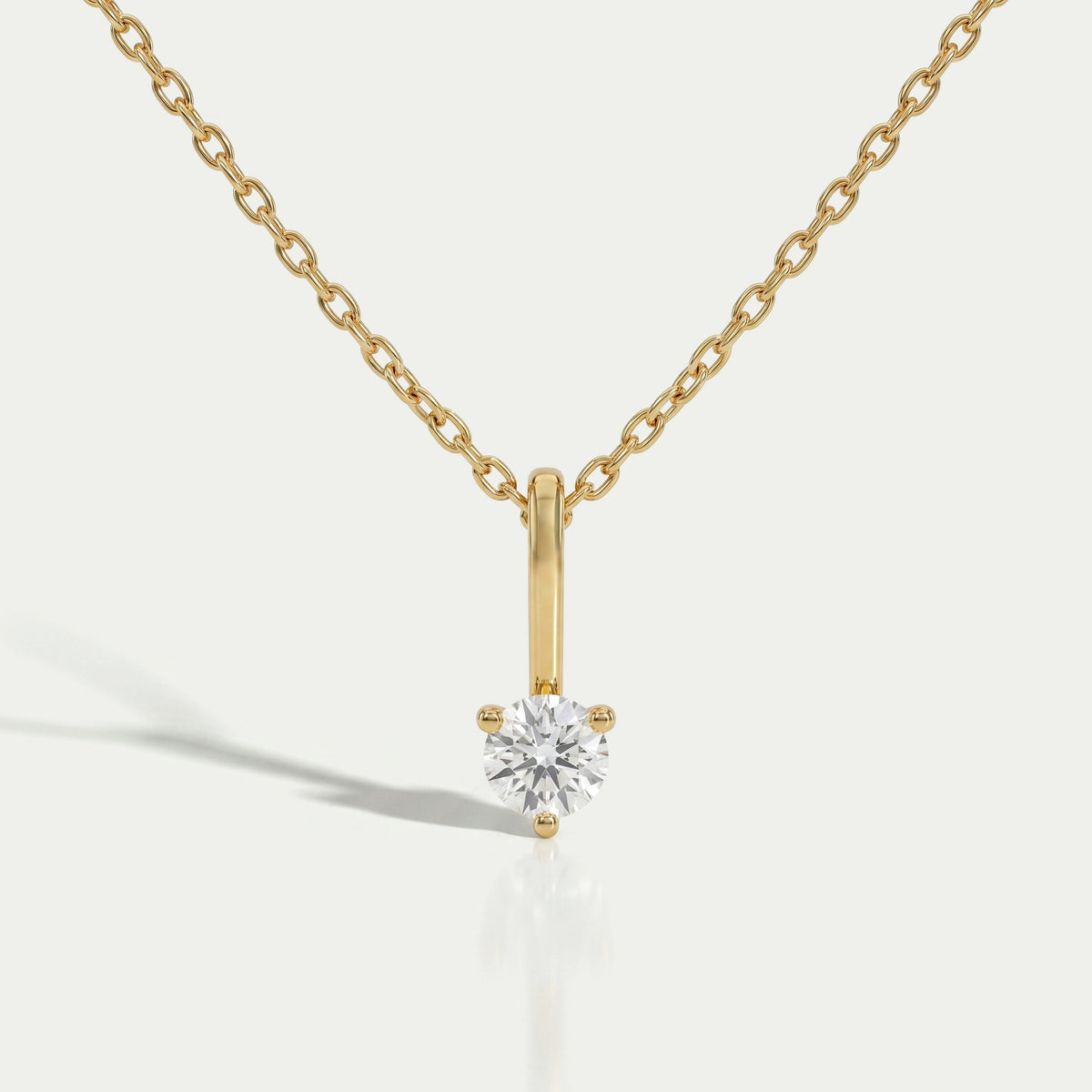 Lab Grown Round Diamond Solitaire Pendant Necklaces