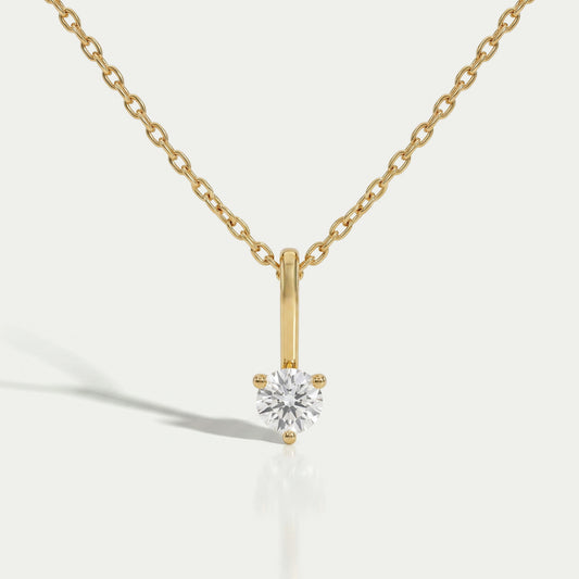 Lab Grown Round Diamond Solitaire Pendant Necklaces
