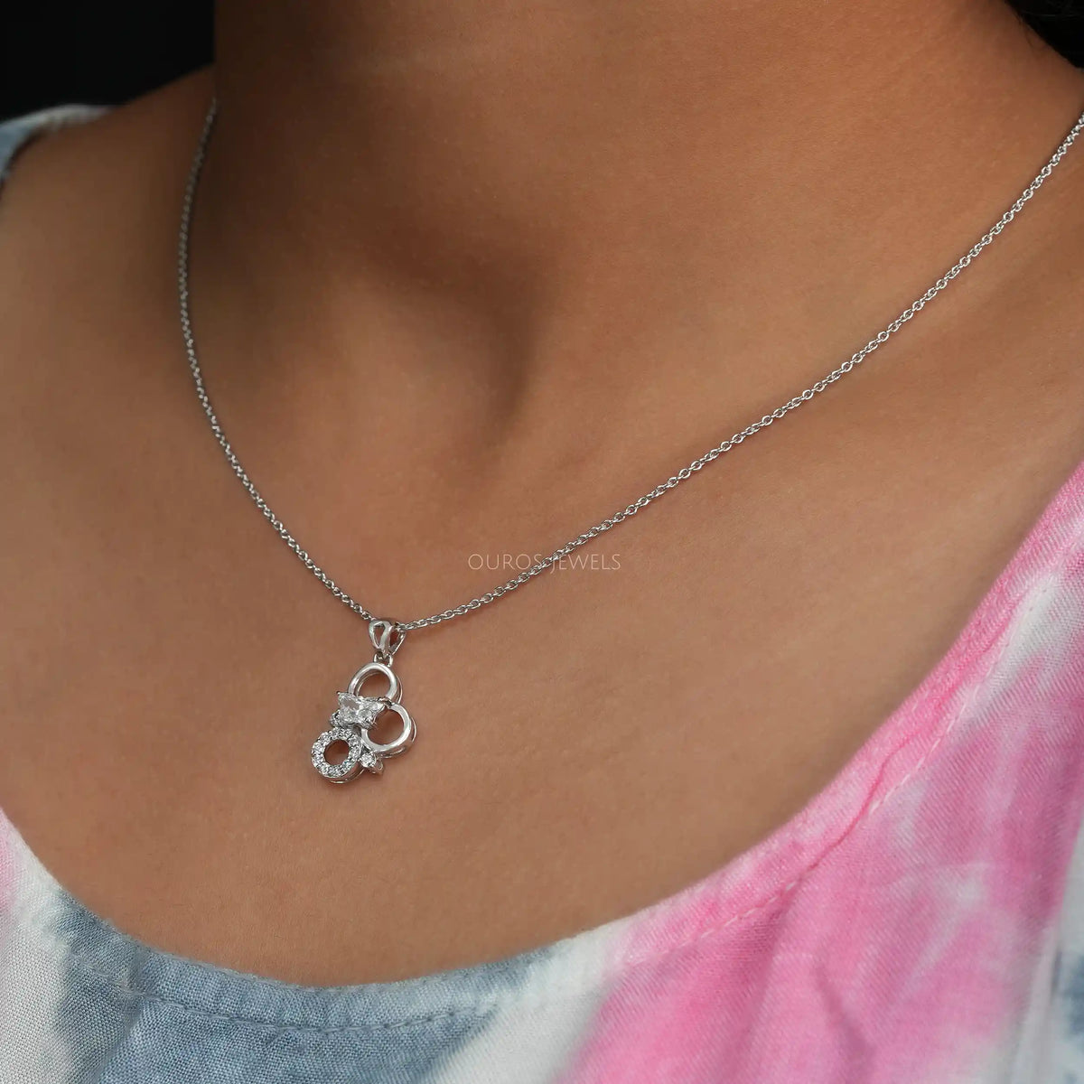 Butterfly Cut Lab Diamond Anniversary Necklace Necklaces