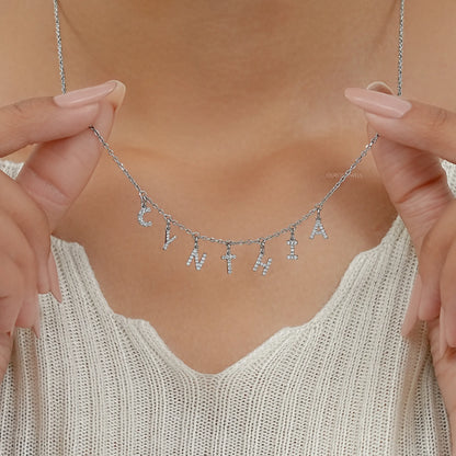 CYNTHIA Letter Round Lab Customize Necklace