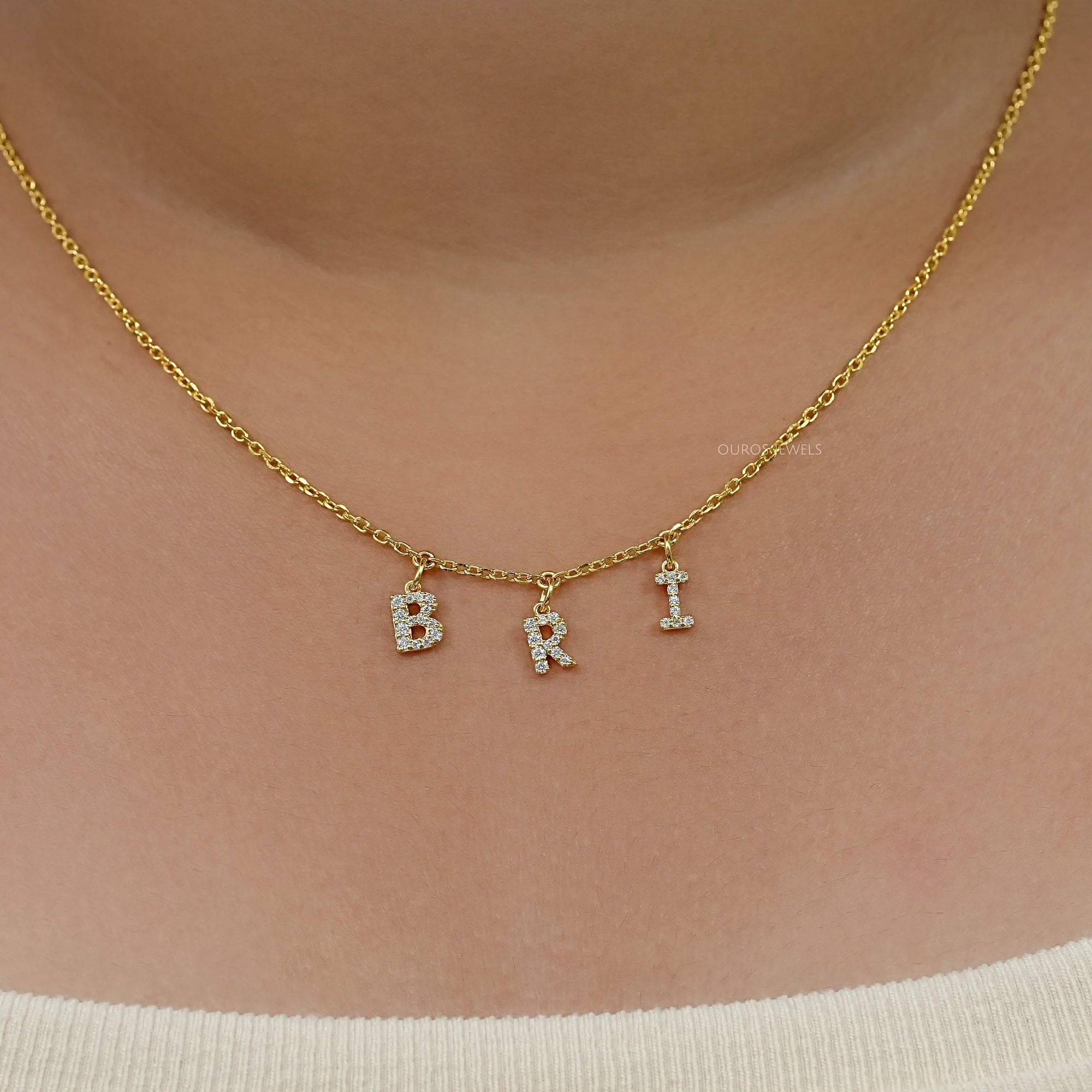 BRI Letter Customize Round Lab Pendant