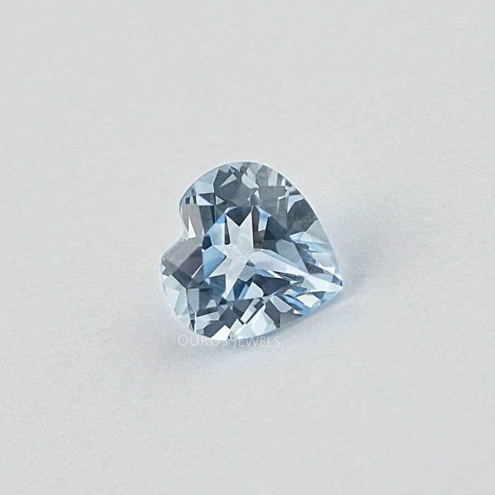 Light Blue Heart Lab Grown Gemstone Loose