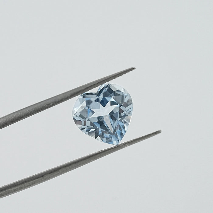Light Blue Heart Lab Grown Gemstone Loose