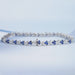 Three Stone Sapphire Round Cut Link Bracelet