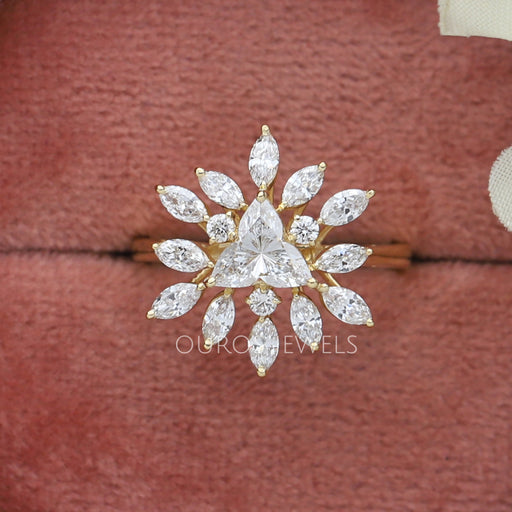 Lotus Cut Diamond Engagement Ring