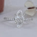 Marquise Diamond Solitaire Accent Hidden Halo Engagement Ring Rings