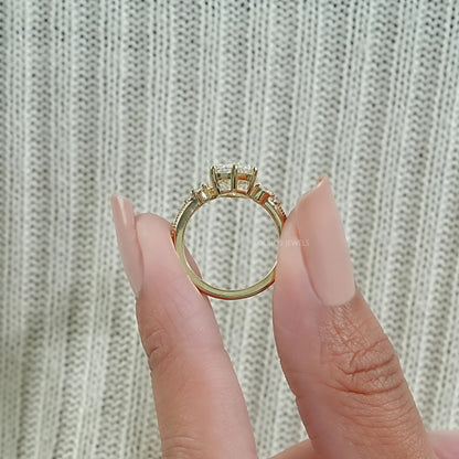 Marquise Cut Accent Diamond Engagement Ring Ring