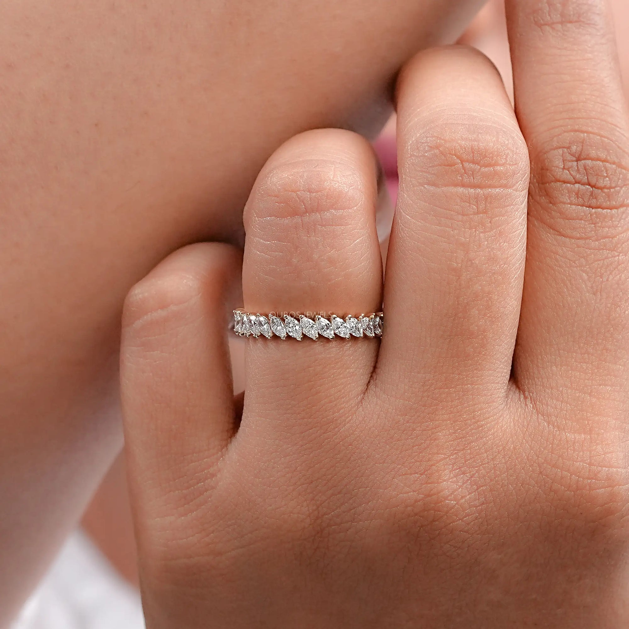 Marquise Cut Lab Grown Diamond Eternity Wedding Band Rings