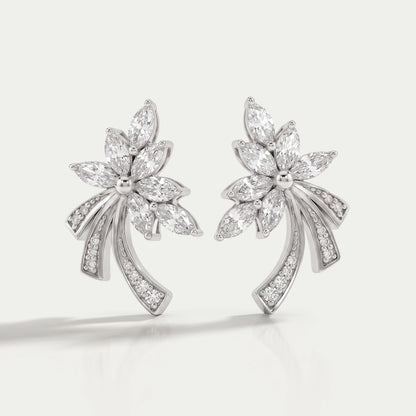 Marquise-Cut Cluster Diamond Earrings Earring