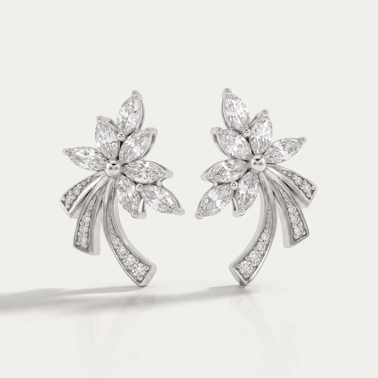 Marquise-Cut Cluster Diamond Earrings