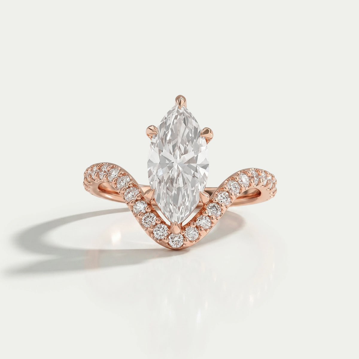 Marquise Diamond Wave Sculpt Ring Ring