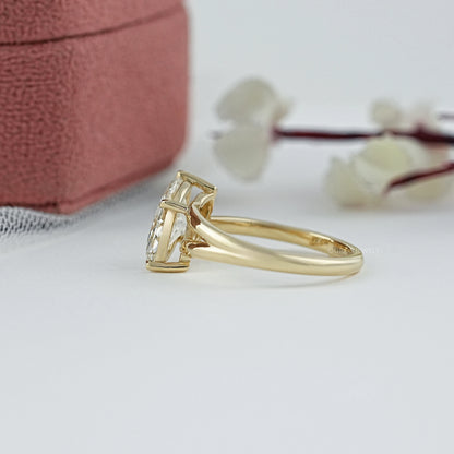 Marquise Cut Lab Diamond Split Solitaire Ring Ring