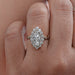 Marquise Lab Diamond Halo Set Engagement Ring