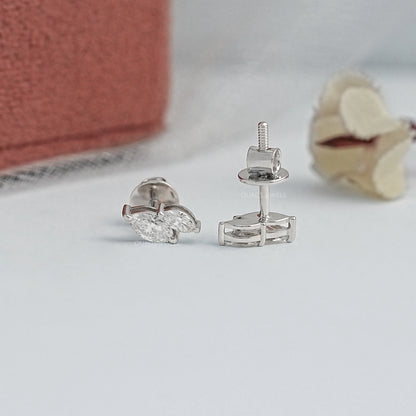 Two Stone Marquise Lab Diamond Stud Earrings