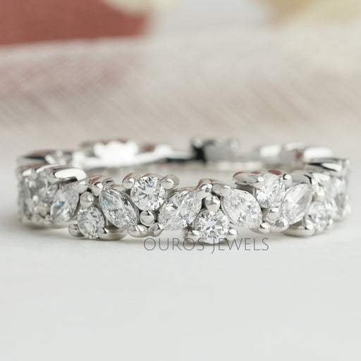 Marquise And Round Cut Lab Grown Diamond Eternity Wedding Band