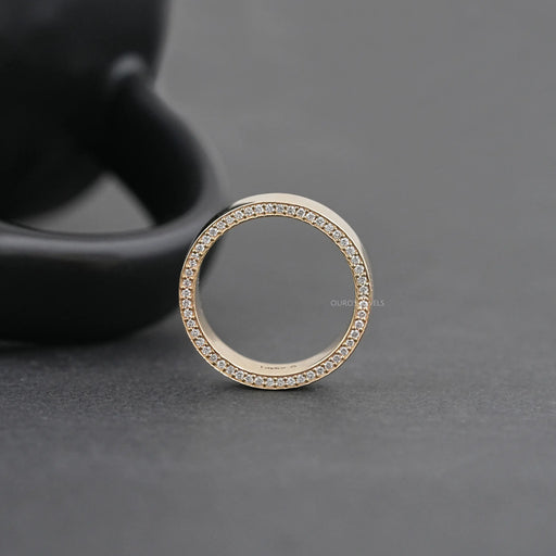 Men's Matte Finish Round Diamond Eternity Band Rings