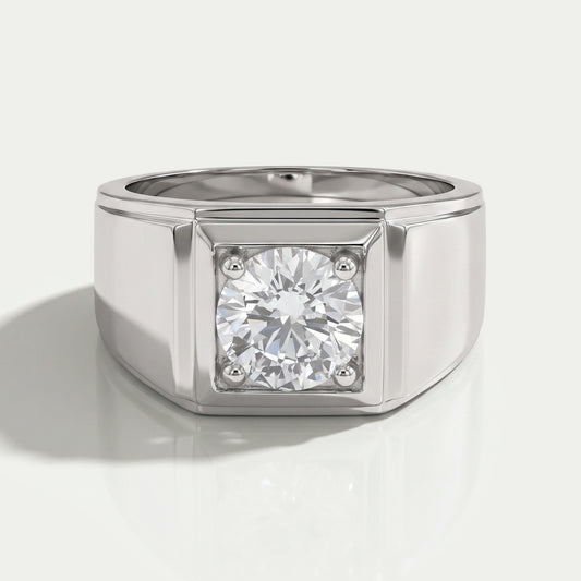 Round Cut Diamond Engagement Ring For Men's