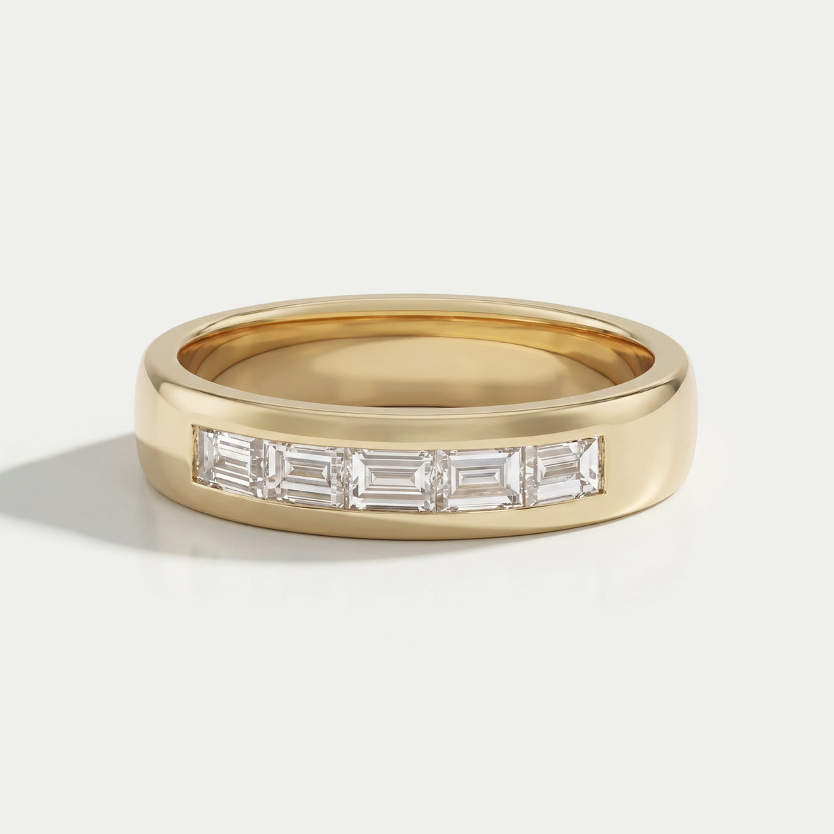 Men's Baguette Wedding Band -Channel Setting
