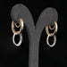 Modern Dual Tone Hoop Earrings with Lab Diamonds Earrings