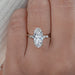 Moval Cut Accent Diamond Engagement Ring