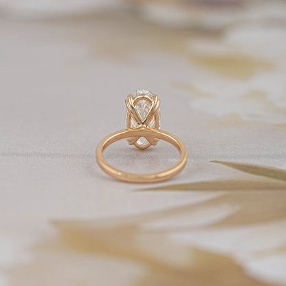 Old Mine Moval Cut Solitaire Engagement Ring Rings