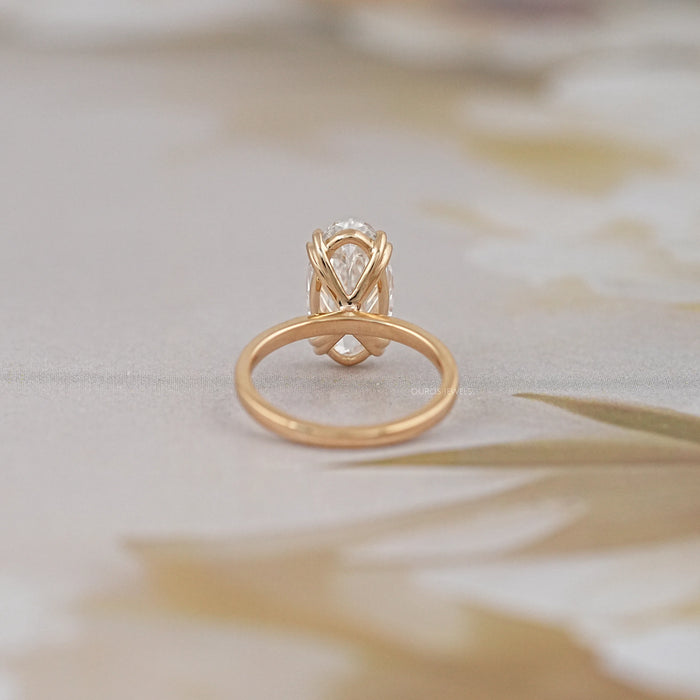 Old Mine Moval Cut Solitaire Engagement Ring Rings