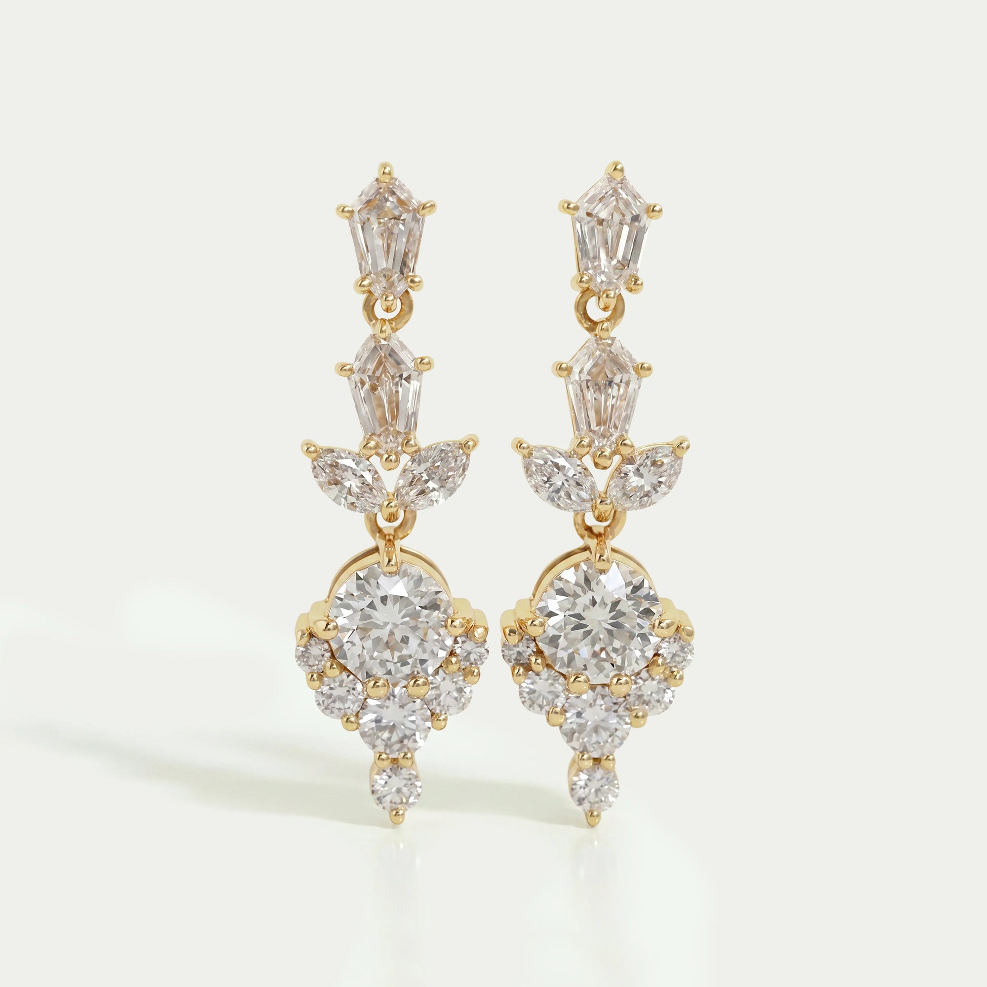 Multi Diamond Dangle Earring