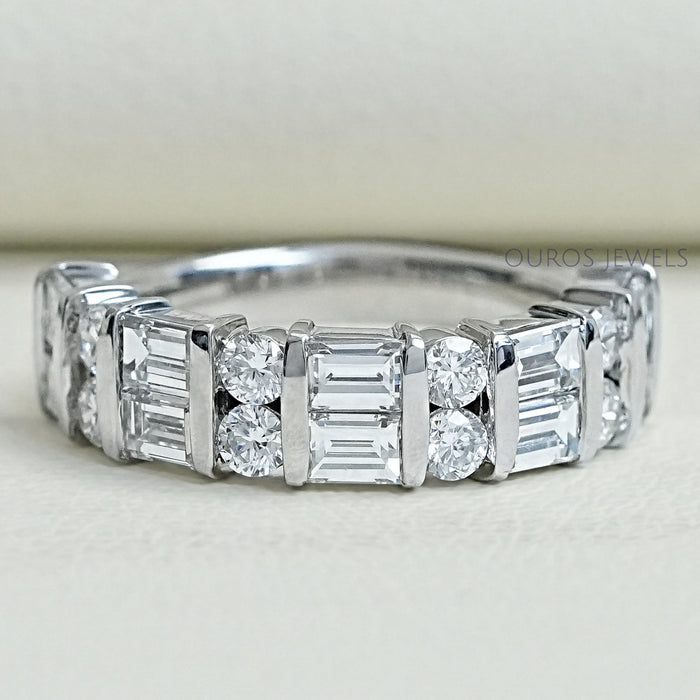 Bar Set Multi Diamond Wedding Band Rings