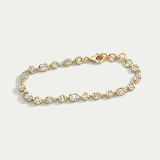 Multi Shape Bezel Set Tennis Bracelet Bracelet