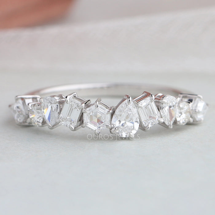 Multi Shape Lab Diamond Wedding Band
