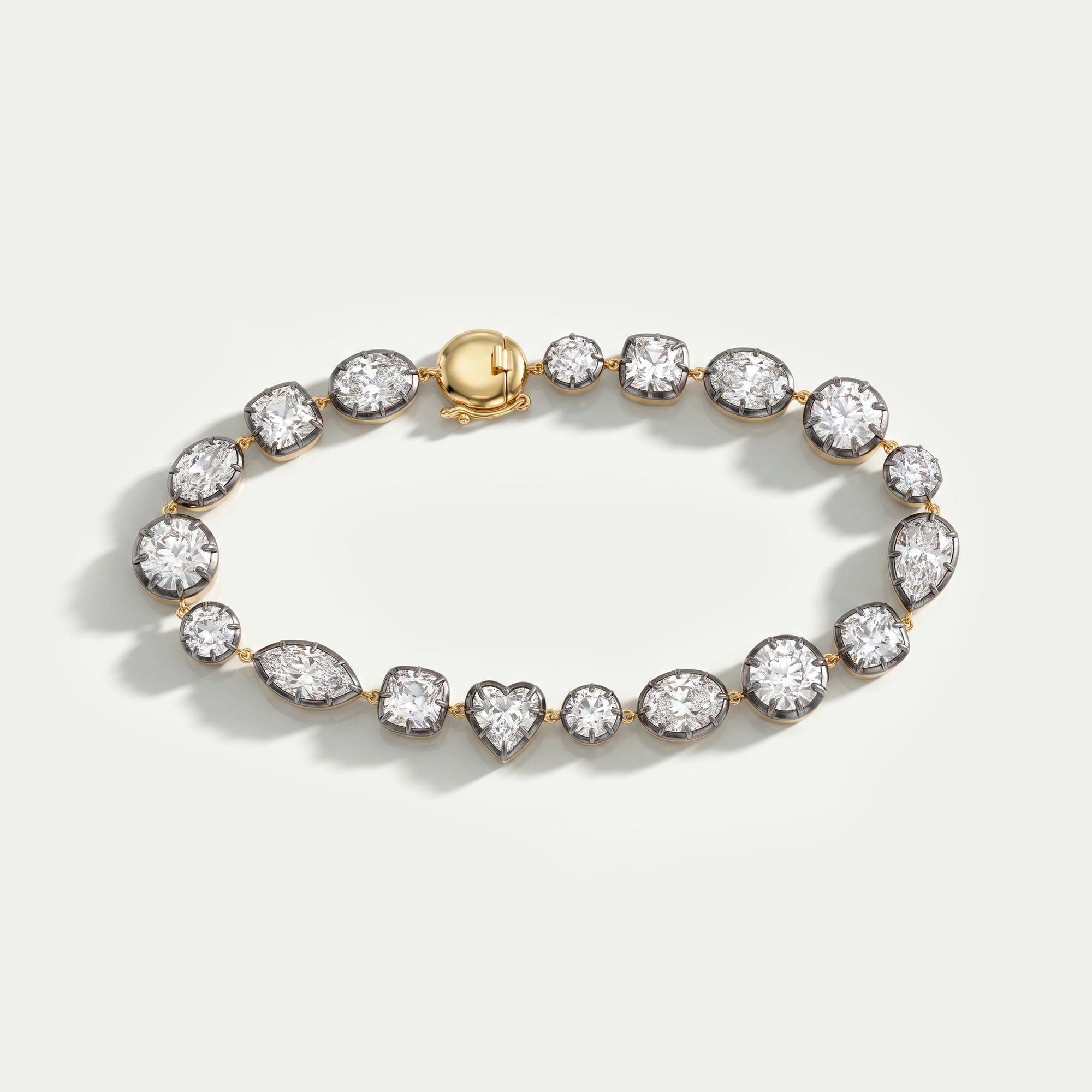 Multi Shape Old Cut Lab Diamond Bracelet