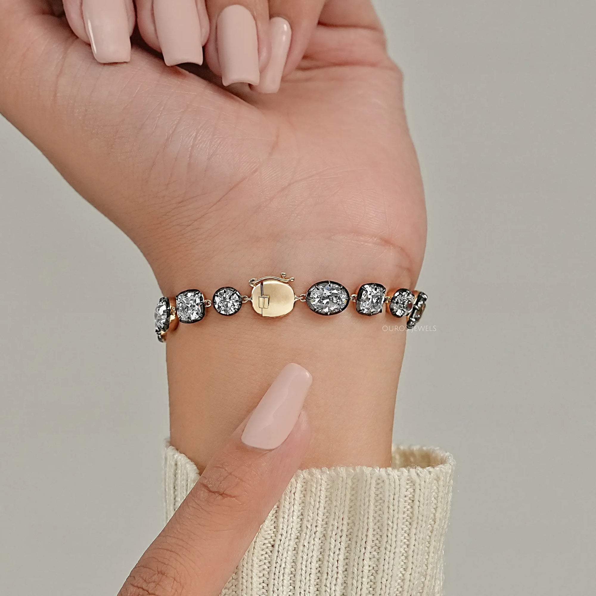 Multi Shape Old Cut Lab Diamond Tennis Bracelet Bracelet