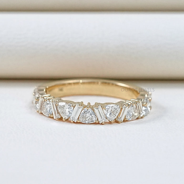 Multi Shape Lab Diamond Wedding Band Ring