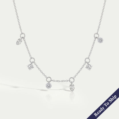 Multi Shape Lab Diamond Station Necklace