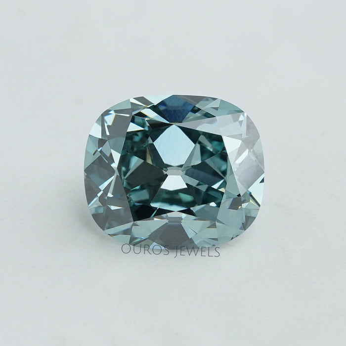 7.16 Carat Fancy Vivid Bluish Green Cushion Cut Lab Diamond Loose