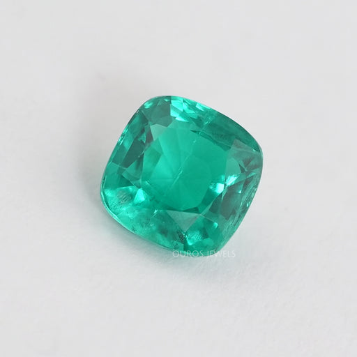 IGI Certified Cushion Shape Colombian Emerald Gemstone