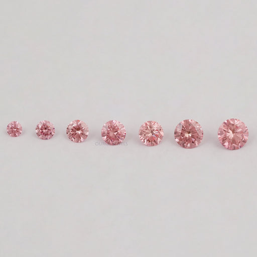 Fancy Pink Round Cut Lab Diamond Loose