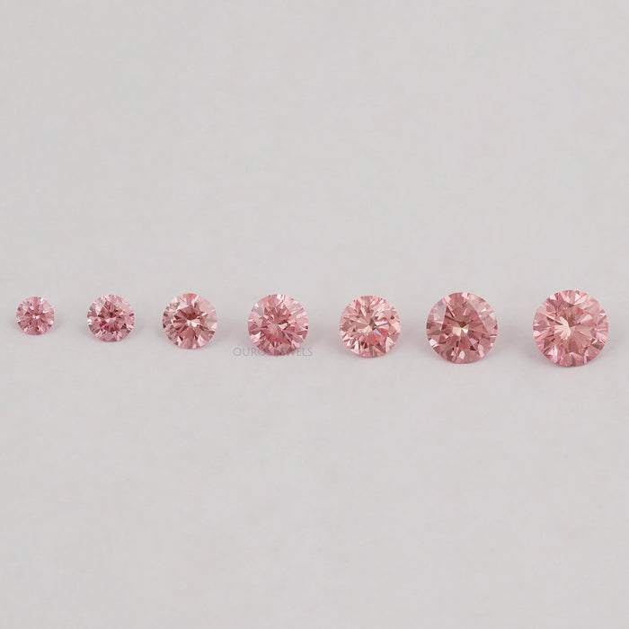 Fancy Pink Round Cut Lab Diamond Loose