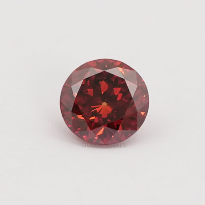 Red Portuguese Round Cut Lab Grown Diamond