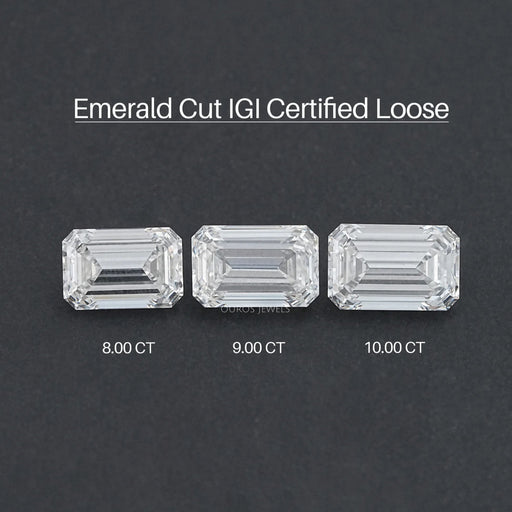 Certified Emerald Cut Lab Grown Diamond Loose