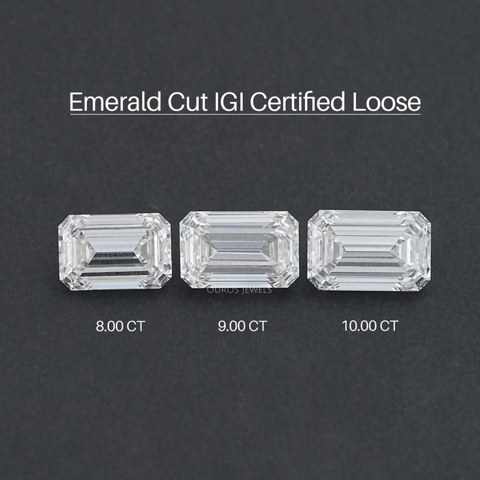 Certified Emerald Cut Lab Grown Diamond Loose