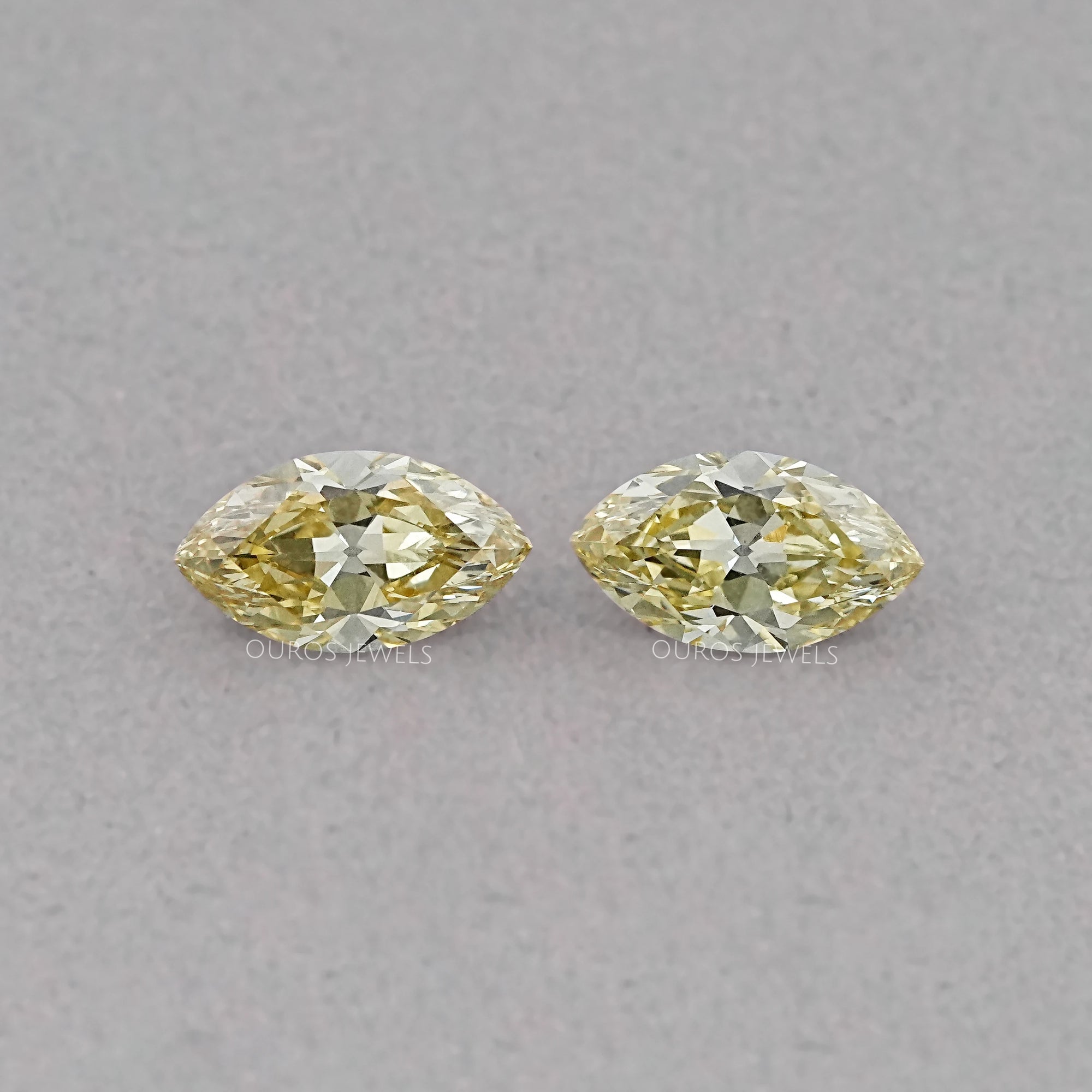 Old Mine Marquise Cut Lab Grown Diamond - Fancy Intense Yellow Loose
