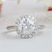 Old European Round Cut Halo Diamond Solitaire Ring