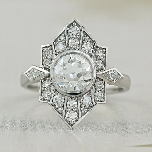Old European Round Cut Bezel Set Vintage Engagement Ring Rings