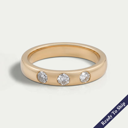 OEC Round Cut Lab Diamond Gypsy Set Band Ring